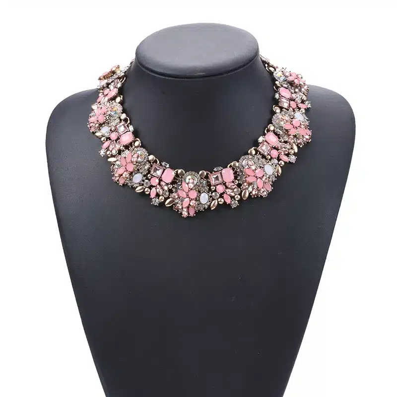 PPG&PGG Rhinestone Flower Necklaces Women Fashion Crystal Jewelry Charm Choker Statement Bib Collar Necklace 2018 59