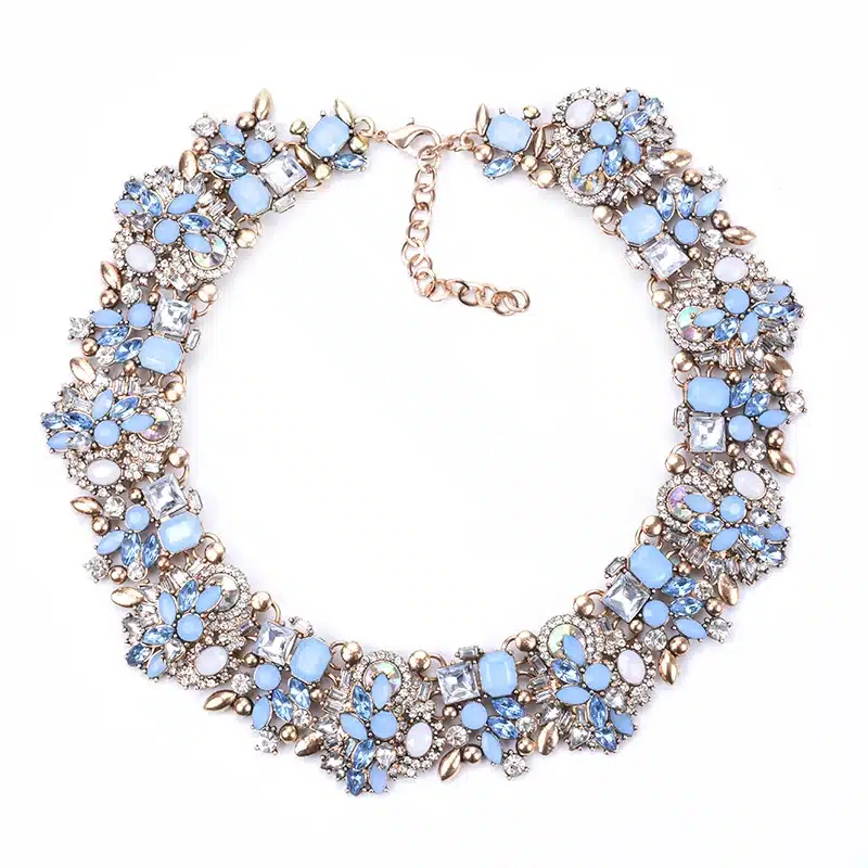 PPG&PGG Rhinestone Flower Necklaces Women Fashion Crystal Jewelry Charm Choker Statement Bib Collar Necklace 2018 63