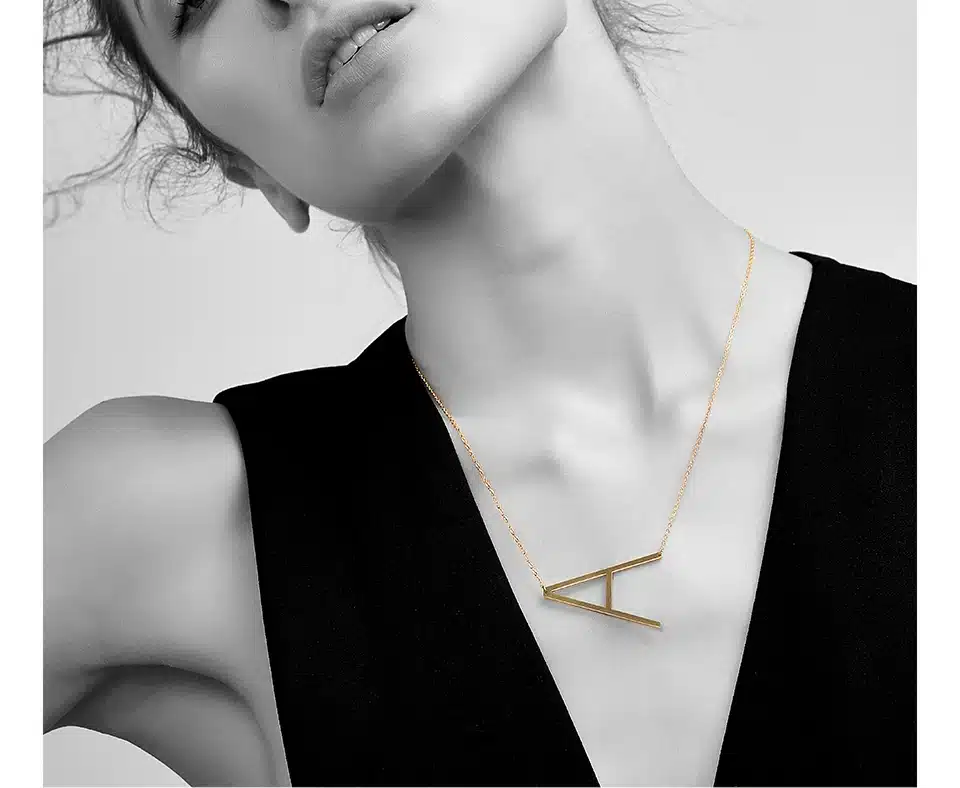 Fashion Letter Necklaces Pendants Alfabet Initial Necklace Gold ColorStainless Steel Choker Necklace Women Jewelry Kolye Collier 9