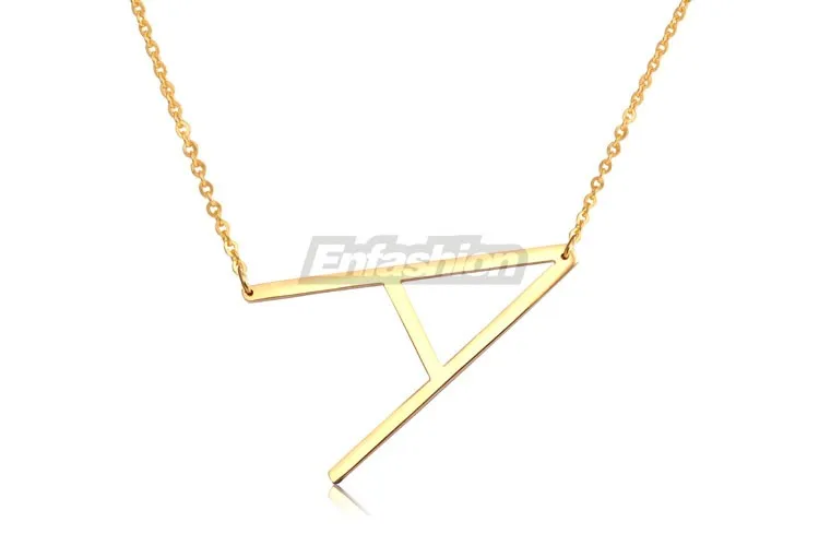 Fashion Letter Necklaces Pendants Alfabet Initial Necklace Gold ColorStainless Steel Choker Necklace Women Jewelry Kolye Collier 16