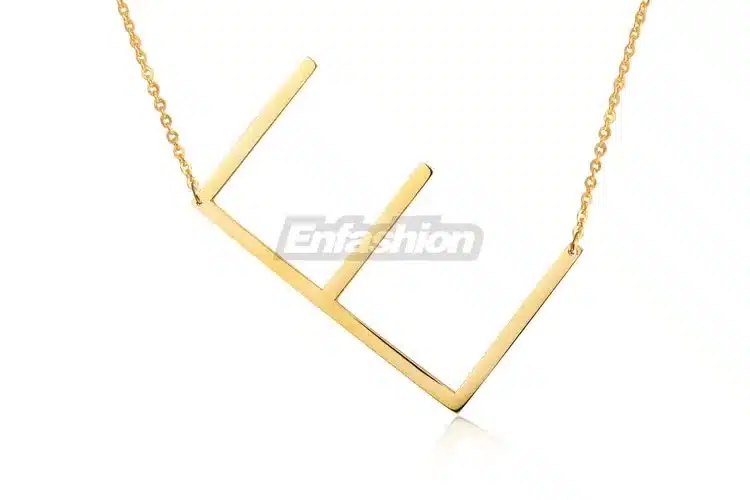Fashion Letter Necklaces Pendants Alfabet Initial Necklace Gold ColorStainless Steel Choker Necklace Women Jewelry Kolye Collier 20