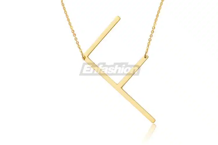 Fashion Letter Necklaces Pendants Alfabet Initial Necklace Gold ColorStainless Steel Choker Necklace Women Jewelry Kolye Collier 21