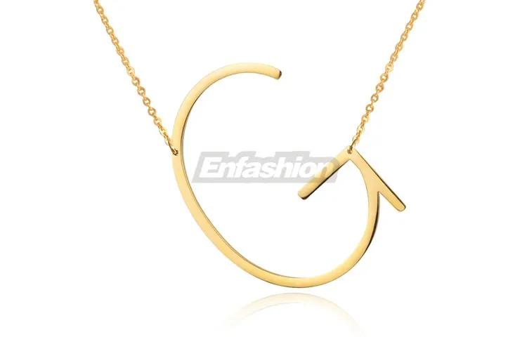Fashion Letter Necklaces Pendants Alfabet Initial Necklace Gold ColorStainless Steel Choker Necklace Women Jewelry Kolye Collier 22
