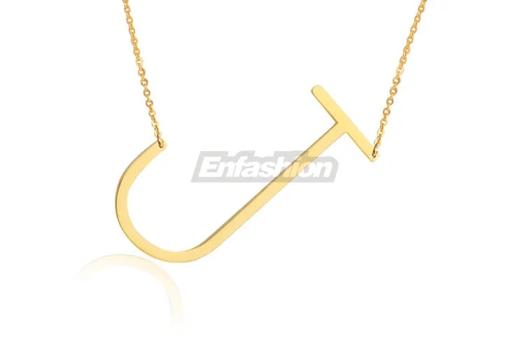 Fashion Letter Necklaces Pendants Alfabet Initial Necklace Gold ColorStainless Steel Choker Necklace Women Jewelry Kolye Collier 25