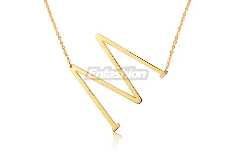 Fashion Letter Necklaces Pendants Alfabet Initial Necklace Gold ColorStainless Steel Choker Necklace Women Jewelry Kolye Collier 28