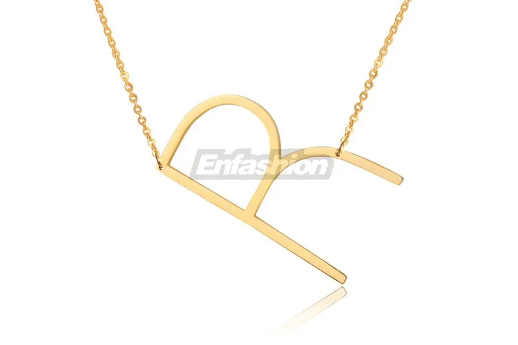 Fashion Letter Necklaces Pendants Alfabet Initial Necklace Gold ColorStainless Steel Choker Necklace Women Jewelry Kolye Collier 33