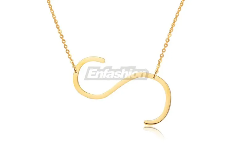 Fashion Letter Necklaces Pendants Alfabet Initial Necklace Gold ColorStainless Steel Choker Necklace Women Jewelry Kolye Collier 34