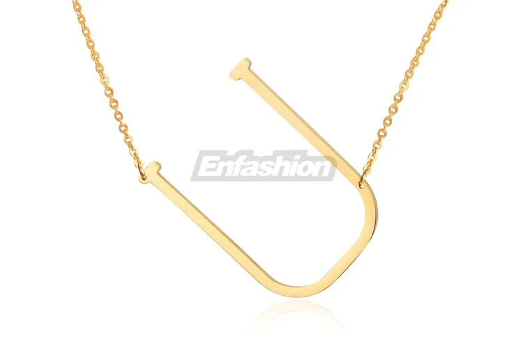 Fashion Letter Necklaces Pendants Alfabet Initial Necklace Gold ColorStainless Steel Choker Necklace Women Jewelry Kolye Collier 36