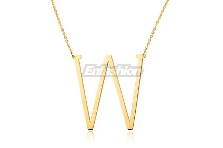 Fashion Letter Necklaces Pendants Alfabet Initial Necklace Gold ColorStainless Steel Choker Necklace Women Jewelry Kolye Collier 38