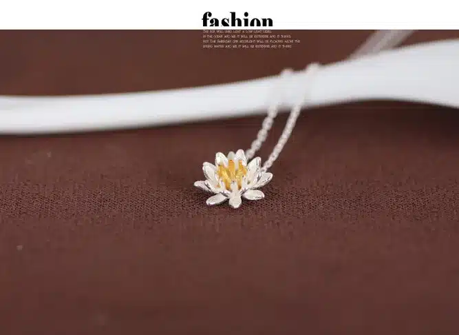 925 Sterling Silver Lotus Necklaces & Pendants For Women Elegant Flower Short Necklace Sterling Silver Jewelry Bijoux Femme 9
