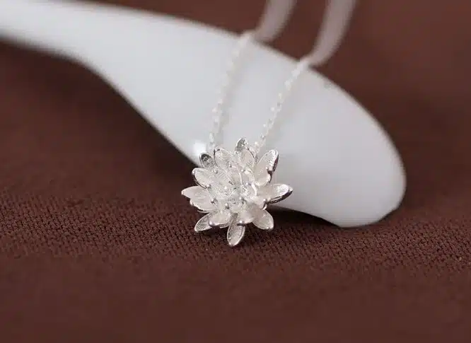 925 Sterling Silver Lotus Necklaces & Pendants For Women Elegant Flower Short Necklace Sterling Silver Jewelry Bijoux Femme 12