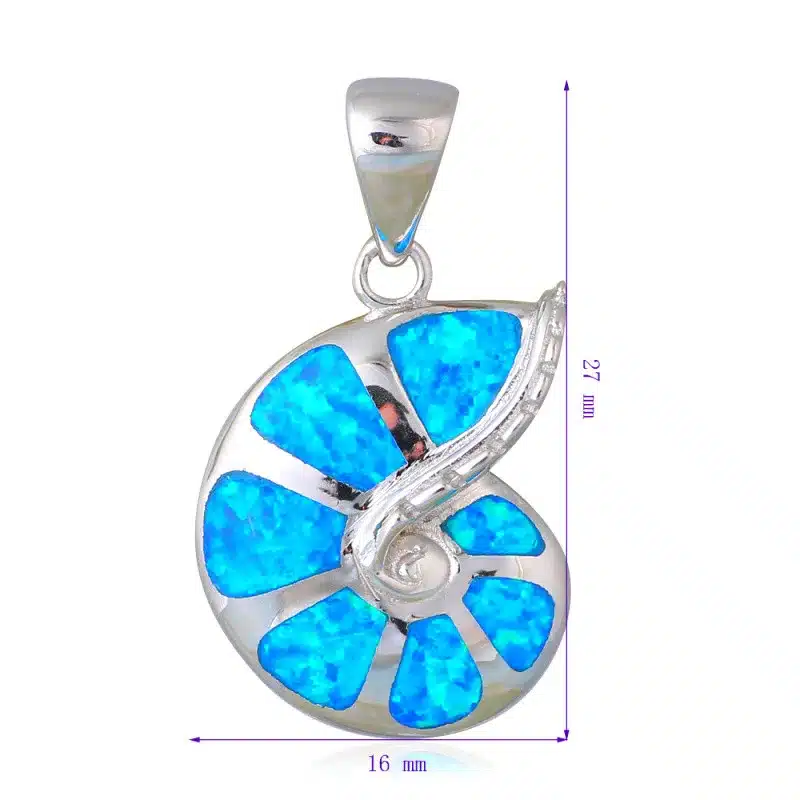 Delicate style Amazing Blue Fire Opal Silver Stamped Necklace Pendants Hotselling online Fashion jewelry OP422 2
