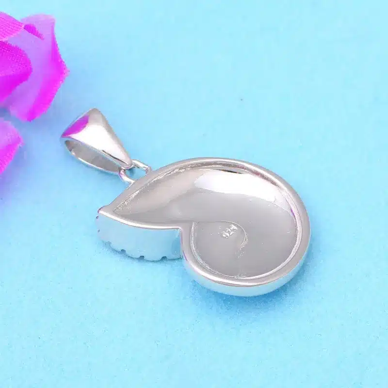 Delicate style Amazing Blue Fire Opal Silver Stamped Necklace Pendants Hotselling online Fashion jewelry OP422 5