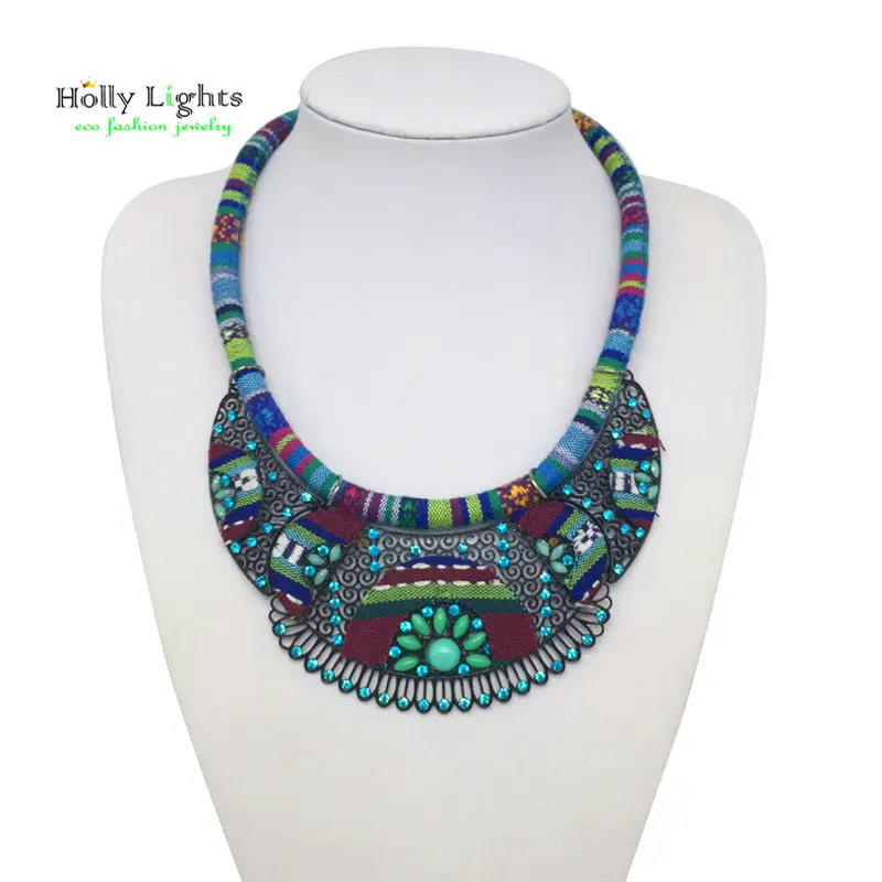 2017 New women bohemian necklace&pendants multicolor statement flower choker necklace za tribal ethnic boho jewelry mujer bijoux 7