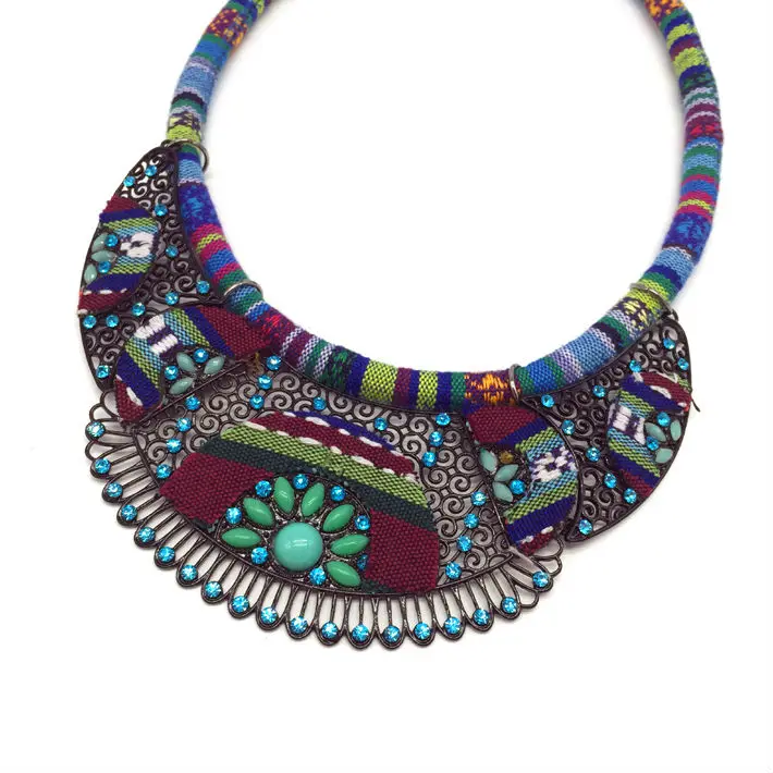 2017 New women bohemian necklace&pendants multicolor statement flower choker necklace za tribal ethnic boho jewelry mujer bijoux 11