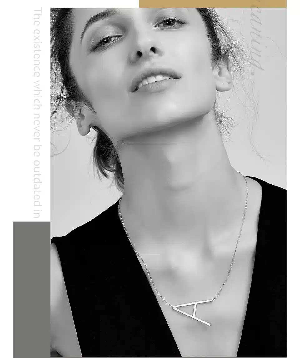 Enfashion Letter Necklaces Pendants Alfabet Initial Necklace Stainless Steel Choker Necklace Women Jewelry Kolye Collier collare 11