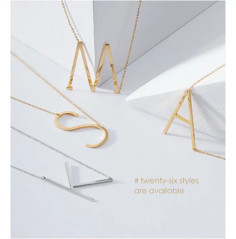 Enfashion Letter Necklaces Pendants Alfabet Initial Necklace Stainless Steel Choker Necklace Women Jewelry Kolye Collier collare 16