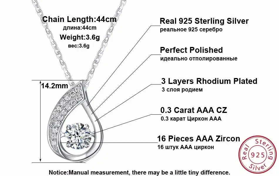 Effie Queen Solid 925 Sterling Silver Women Necklace New Flickering Zircon Design Ladies Pendant Necklaces Jewelry BN41 15