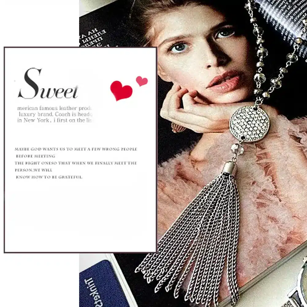 TrinketSea Trendy Lumps Drop Y Pendant Necklace Crystal Bead Strand Chain For Women Rhinestone Free Shipping Fashion Jewelry 13