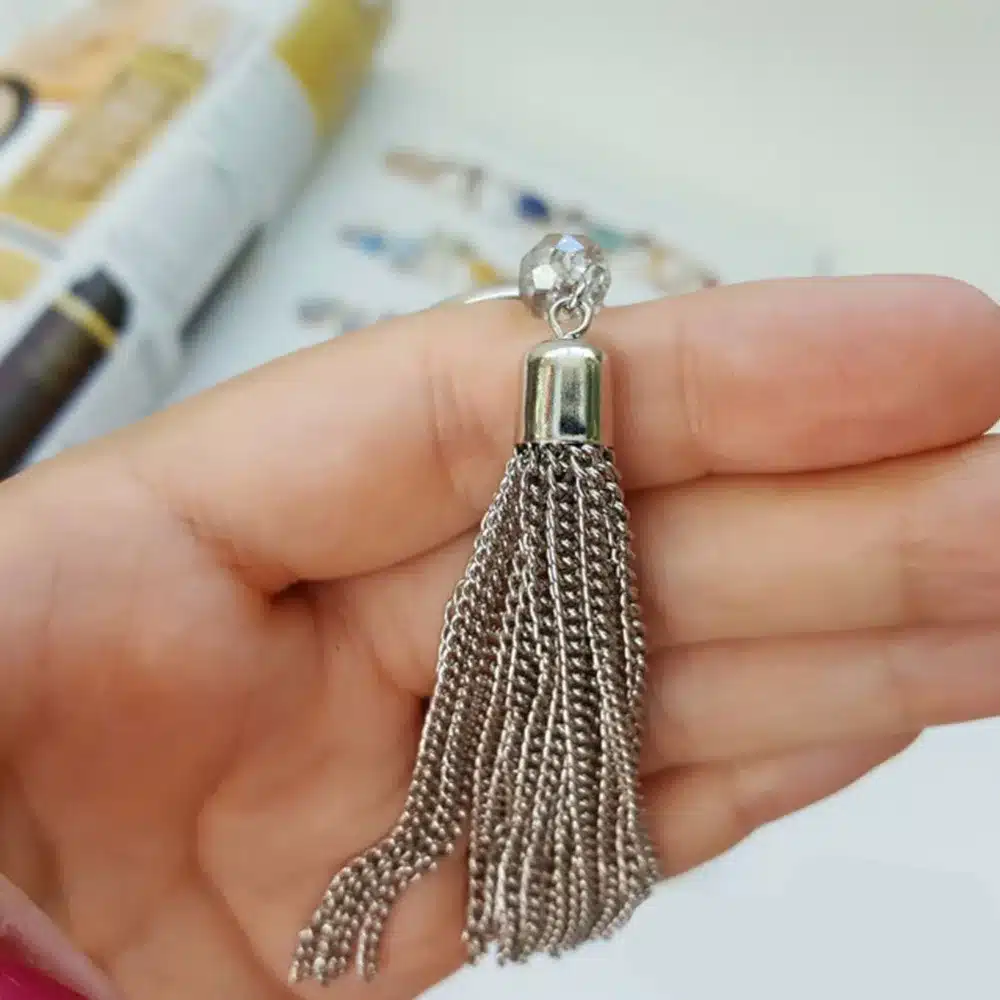 TrinketSea Trendy Lumps Drop Y Pendant Necklace Crystal Bead Strand Chain For Women Rhinestone Free Shipping Fashion Jewelry 16