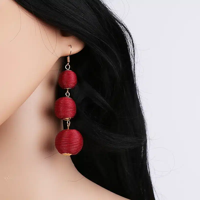 Statement Earrings Ball Pendant Pom Pom Long Drop Earrings for Women Fashion Party Earring Jewelry Wholesale 19