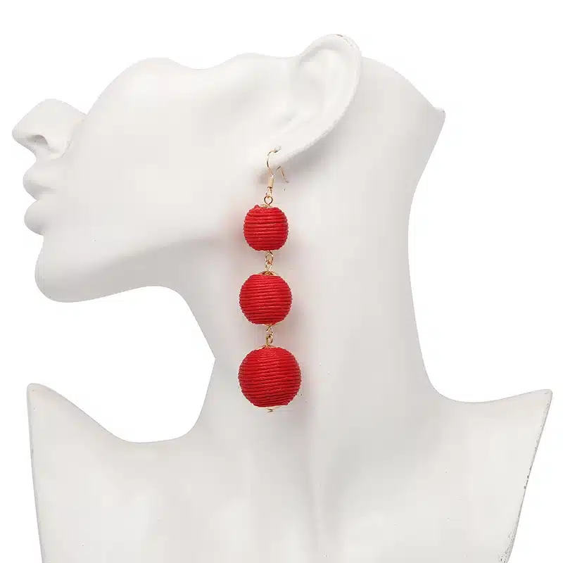Statement Earrings Ball Pendant Pom Pom Long Drop Earrings for Women Fashion Party Earring Jewelry Wholesale 23