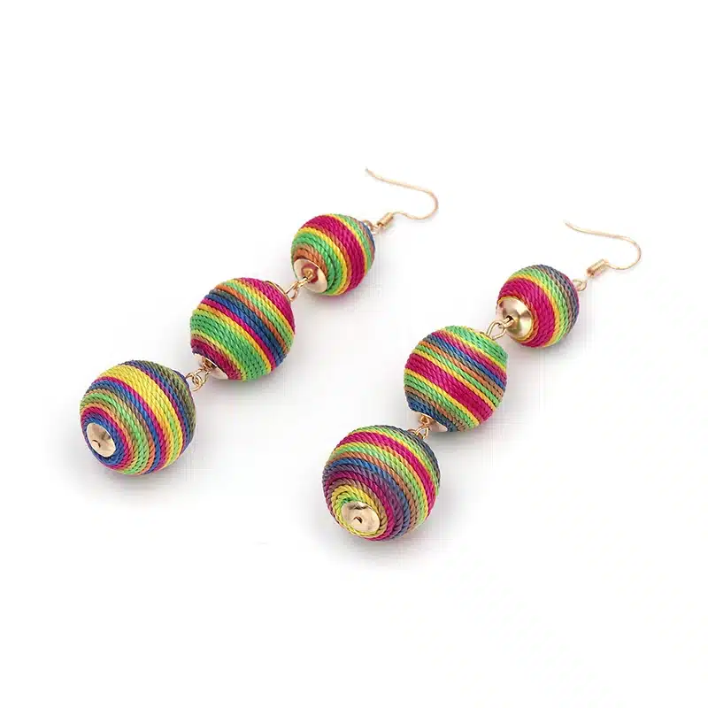 Statement Earrings Ball Pendant Pom Pom Long Drop Earrings for Women Fashion Party Earring Jewelry Wholesale 45