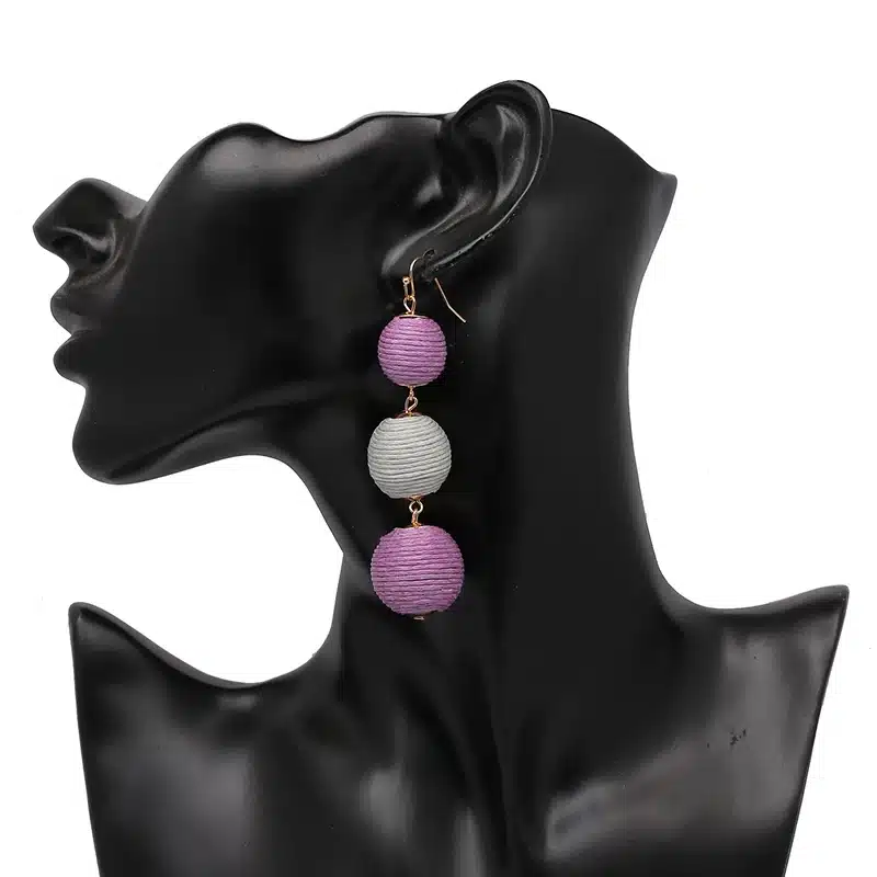 Statement Earrings Ball Pendant Pom Pom Long Drop Earrings for Women Fashion Party Earring Jewelry Wholesale 49