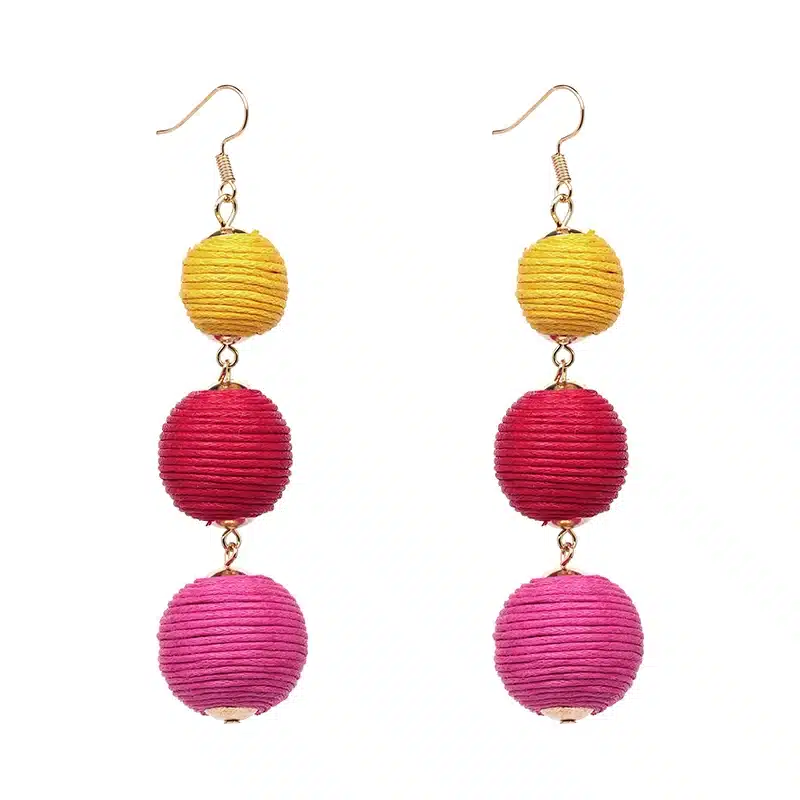 Statement Earrings Ball Pendant Pom Pom Long Drop Earrings for Women Fashion Party Earring Jewelry Wholesale 50