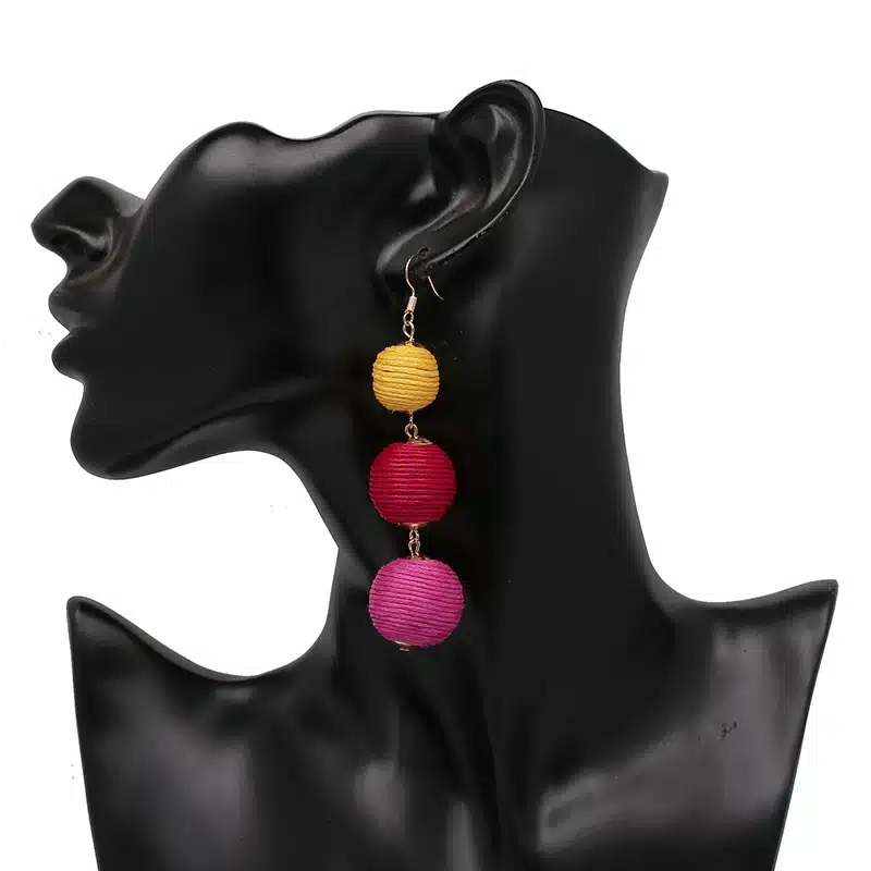 Statement Earrings Ball Pendant Pom Pom Long Drop Earrings for Women Fashion Party Earring Jewelry Wholesale 52
