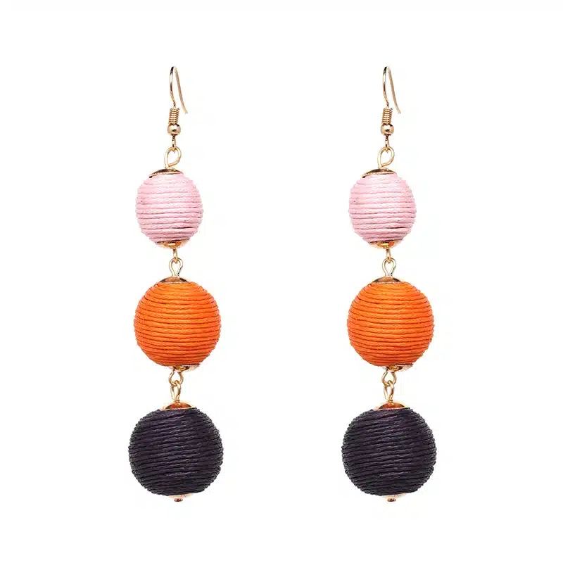Statement Earrings Ball Pendant Pom Pom Long Drop Earrings for Women Fashion Party Earring Jewelry Wholesale 59