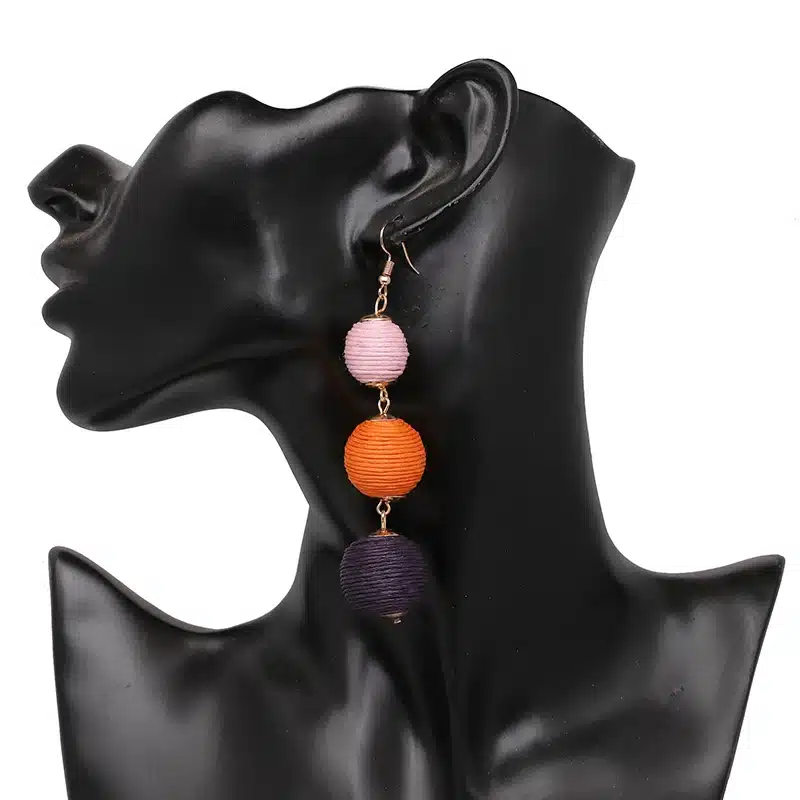 Statement Earrings Ball Pendant Pom Pom Long Drop Earrings for Women Fashion Party Earring Jewelry Wholesale 60