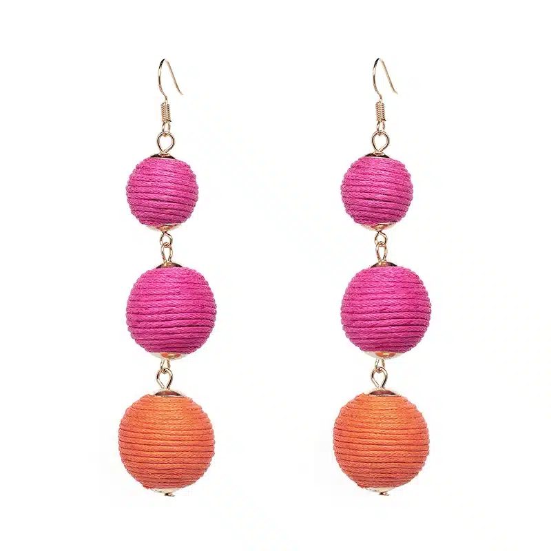 Statement Earrings Ball Pendant Pom Pom Long Drop Earrings for Women Fashion Party Earring Jewelry Wholesale 63