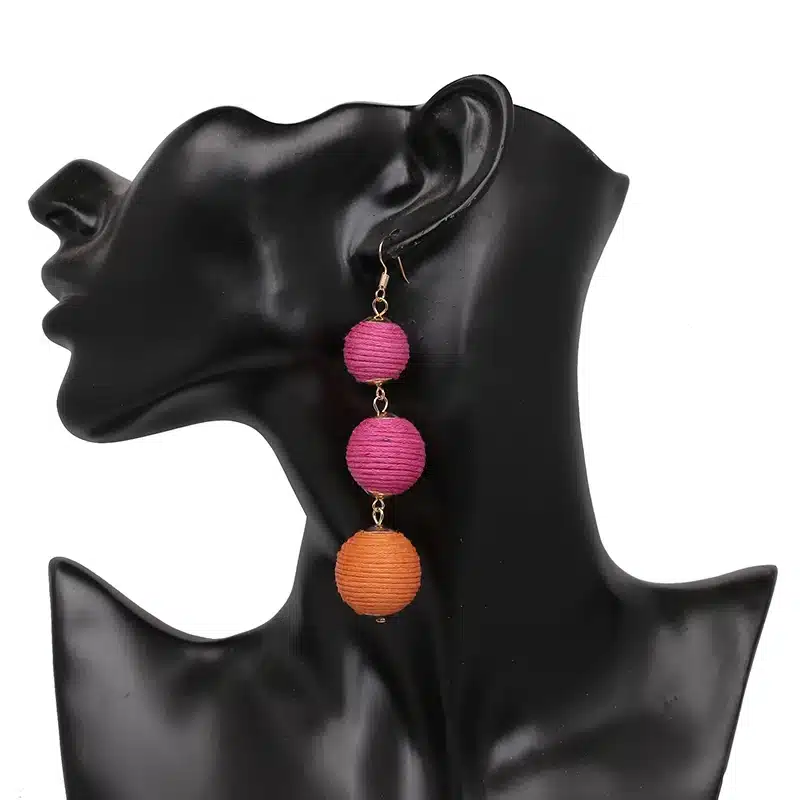 Statement Earrings Ball Pendant Pom Pom Long Drop Earrings for Women Fashion Party Earring Jewelry Wholesale 64