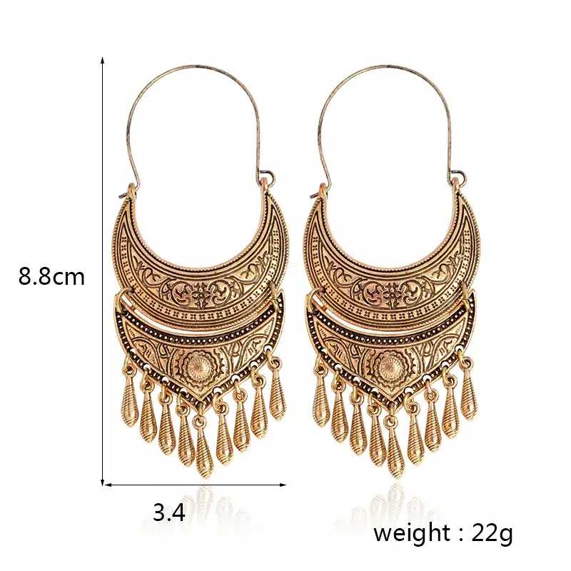 QIHE JEWELRY Ancient Silver Gold Color Tibetan Earring Boho Dangle Charm Statement Silver Color Gypsy Jewelry brincos 14