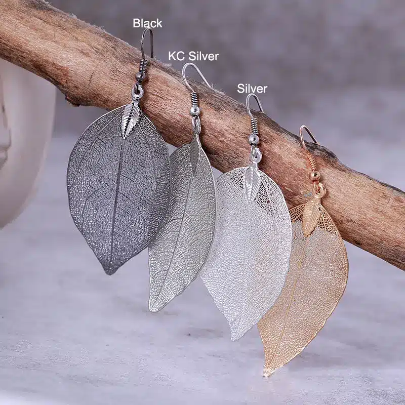 2017 Fashion Bohemian Long Earrings Unique Natural Real Leaf Big Earrings For Women Jewelry Gift 21