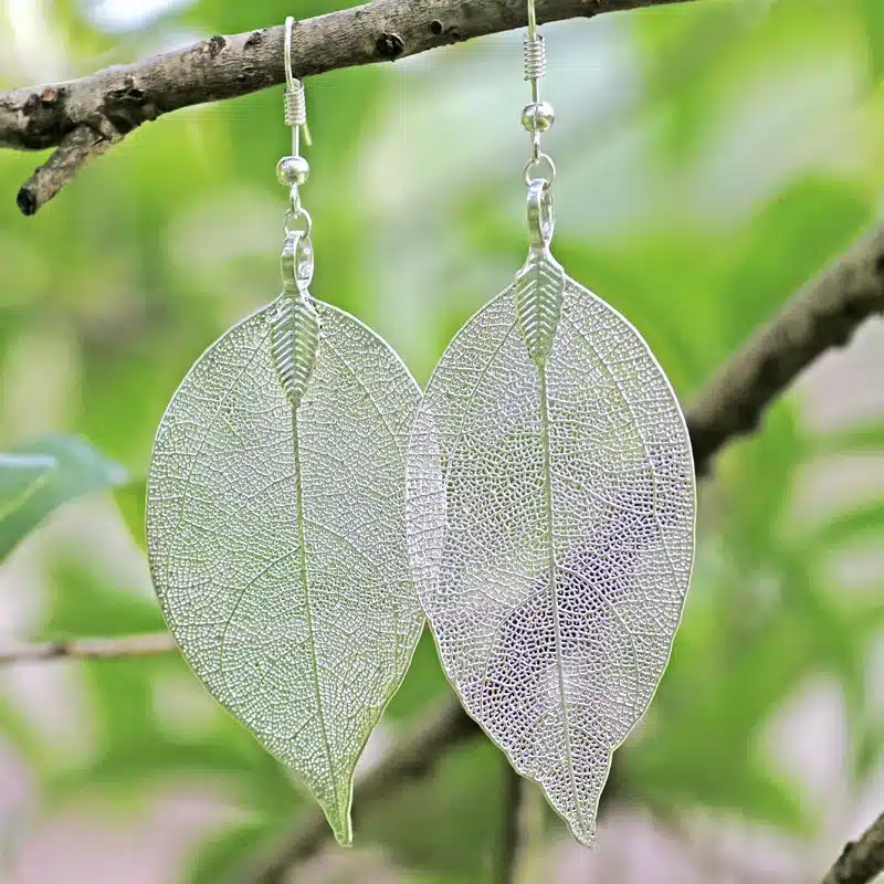2017 Fashion Bohemian Long Earrings Unique Natural Real Leaf Big Earrings For Women Jewelry Gift 28