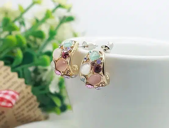 ED003 Hot Sale 2015 Fashion Stud Earrings Ks Style New Hollow Out Earrings for Women brincos 3