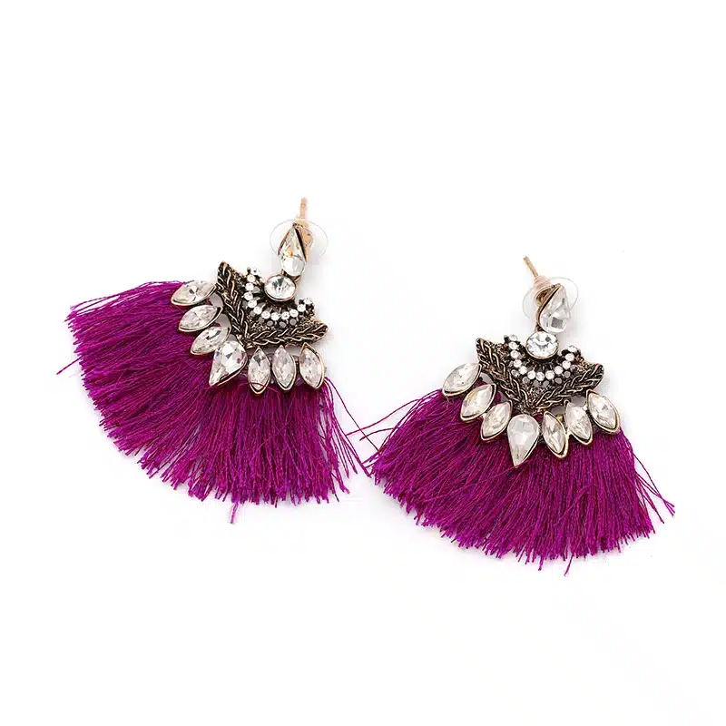 Exaggerate Women Ethnic Vintage Drop Earrings Long Fringe Earrings Boho Statement Jewelry Tassel Earrings pendientes flecos 17