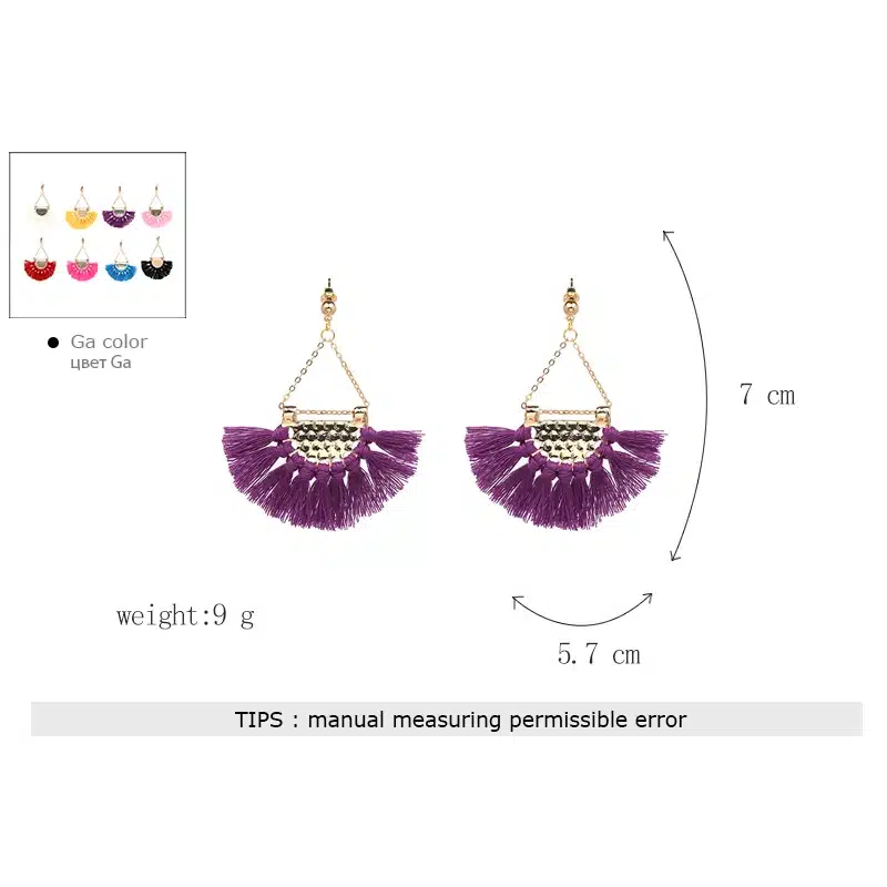 JURAN 13 Colors 2017 New Fashion Fringing Earrings Statement Jewelry Tassel Long Earring For Women Wedding Dangle Drop Earrings 13