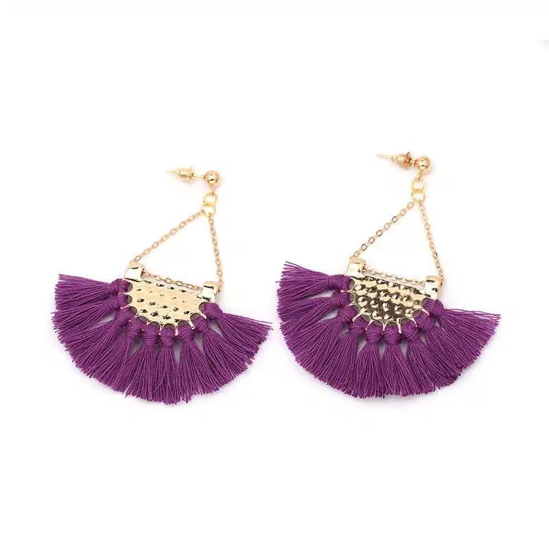JURAN 13 Colors 2017 New Fashion Fringing Earrings Statement Jewelry Tassel Long Earring For Women Wedding Dangle Drop Earrings 18