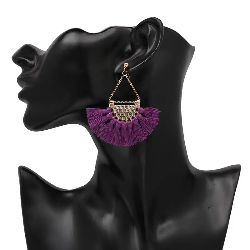 JURAN 13 Colors 2017 New Fashion Fringing Earrings Statement Jewelry Tassel Long Earring For Women Wedding Dangle Drop Earrings 19