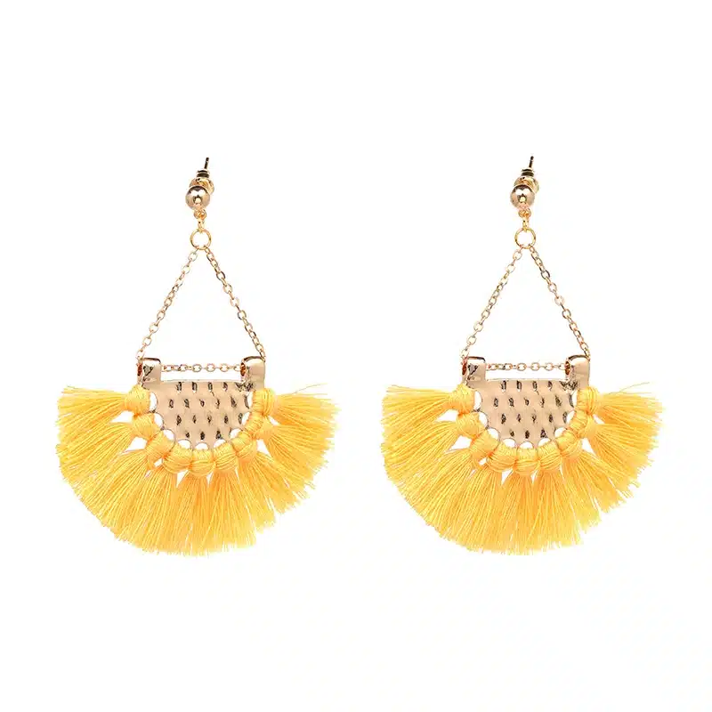 JURAN 13 Colors 2017 New Fashion Fringing Earrings Statement Jewelry Tassel Long Earring For Women Wedding Dangle Drop Earrings 20