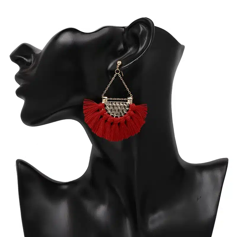 JURAN 13 Colors 2017 New Fashion Fringing Earrings Statement Jewelry Tassel Long Earring For Women Wedding Dangle Drop Earrings 31