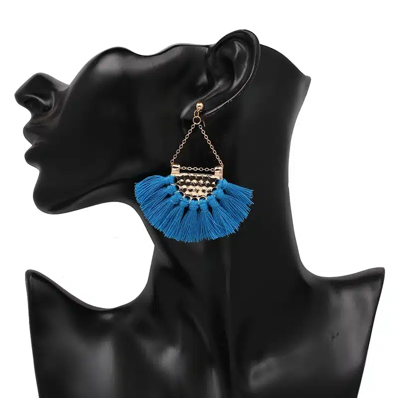 JURAN 13 Colors 2017 New Fashion Fringing Earrings Statement Jewelry Tassel Long Earring For Women Wedding Dangle Drop Earrings 36