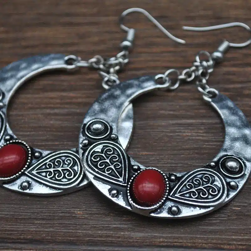 LOVBEAFAS 2018 Fashion Boho Big Drop Earrings For Women Jewelry Brinco Carved Vintage Tibetan Silver Bohemian Long Earrings 12