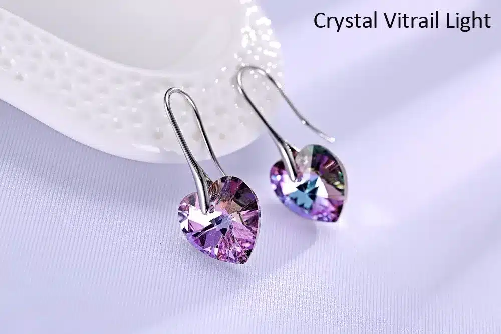 BAFFIN Crystal Heart Drop Earrings Made with SWAROVSKI ELEMENTS Silver Color Hanging Piercing For Women Best Friends Gift 12