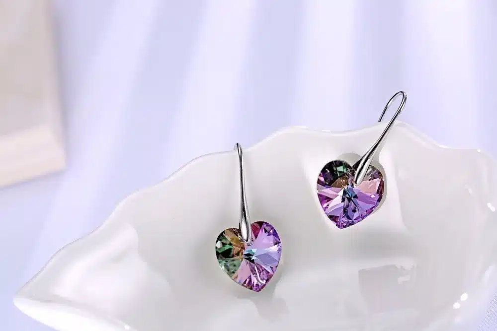 BAFFIN Crystal Heart Drop Earrings Made with SWAROVSKI ELEMENTS Silver Color Hanging Piercing For Women Best Friends Gift 13