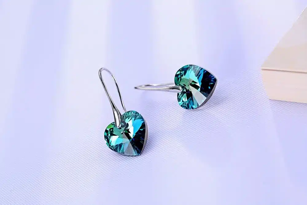 BAFFIN Crystal Heart Drop Earrings Made with SWAROVSKI ELEMENTS Silver Color Hanging Piercing For Women Best Friends Gift 15