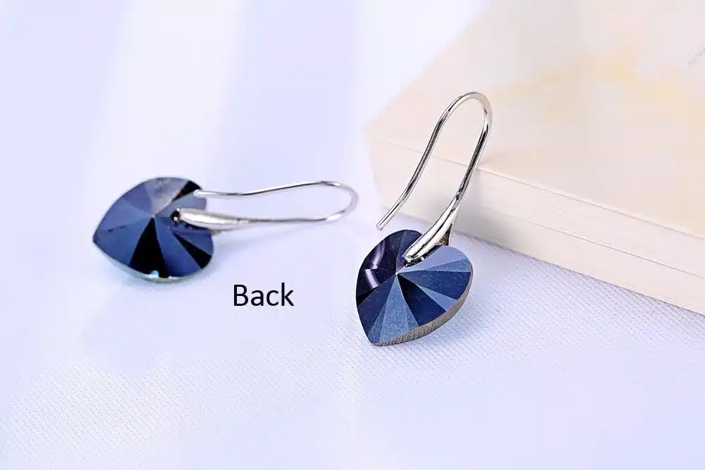 BAFFIN Crystal Heart Drop Earrings Made with SWAROVSKI ELEMENTS Silver Color Hanging Piercing For Women Best Friends Gift 16